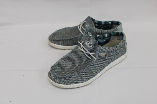 Hey Dude slip on canvas "Wally", gray/teal, Men's 9