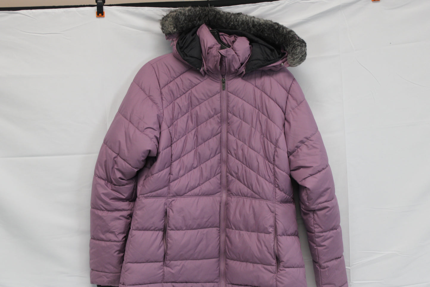 Columbia fleece lined down jacket with detachable hood, Women's L