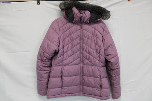 Columbia fleece lined down jacket with detachable hood, Women's L