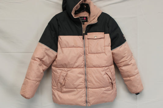 Pink Platinum fleece lined down jacket w/ hood, Girl's 14-16