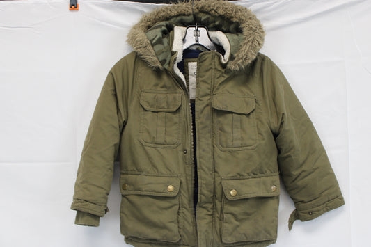Carter's fleece lined cargo jacket, army green, 6T