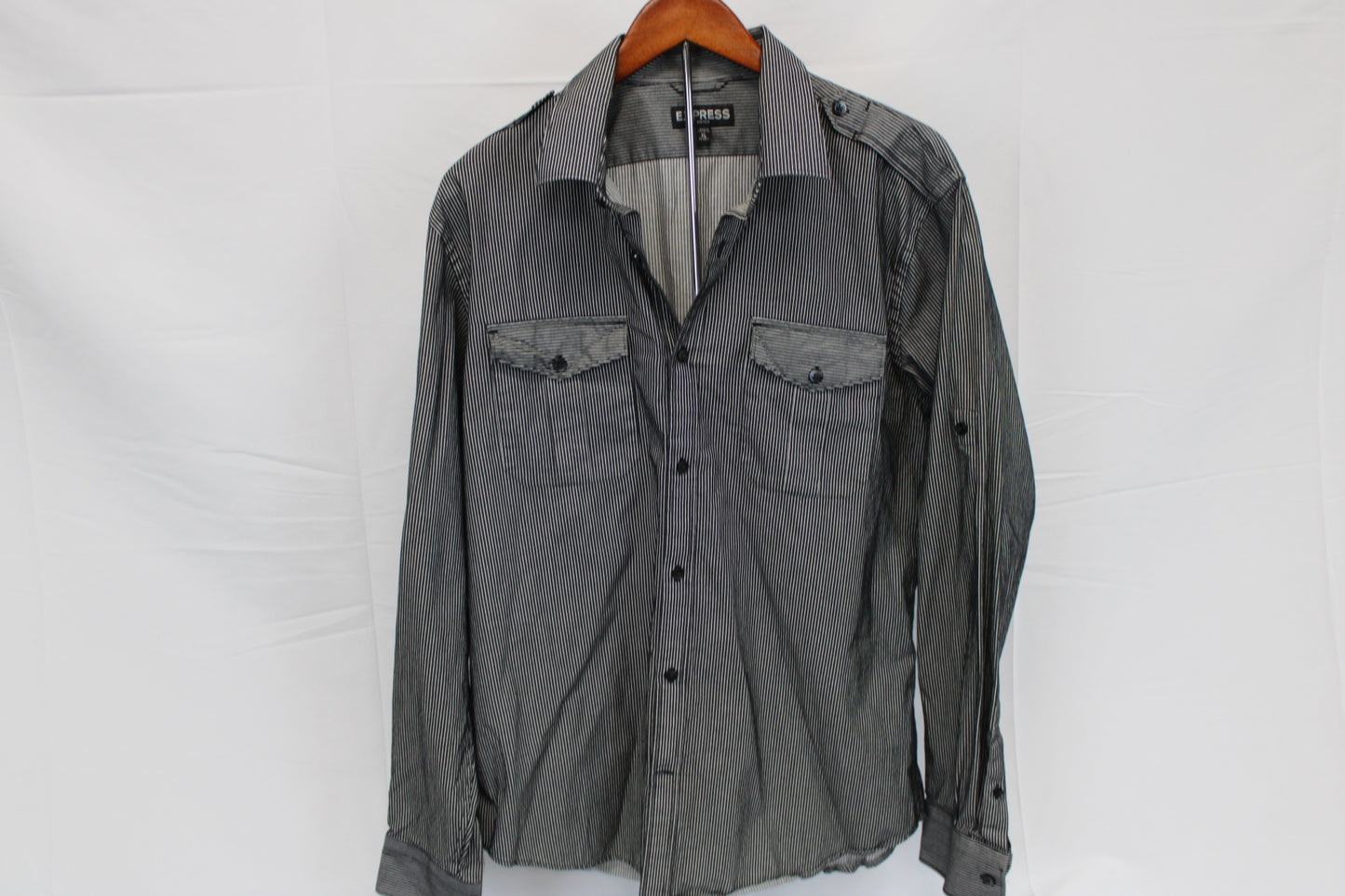 Express striped fitted dress shirt, Men's XL