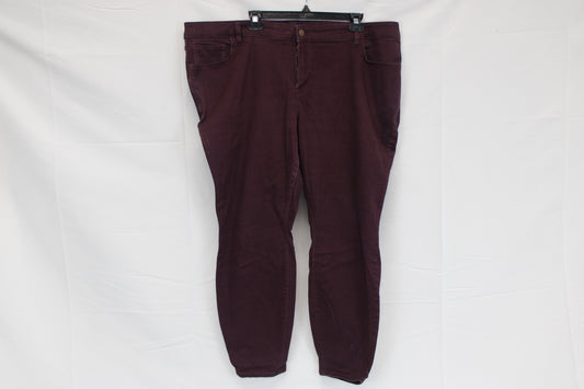 Old Navy Rockstar mid-rise straight leg pant, burgundy, Women's 24+