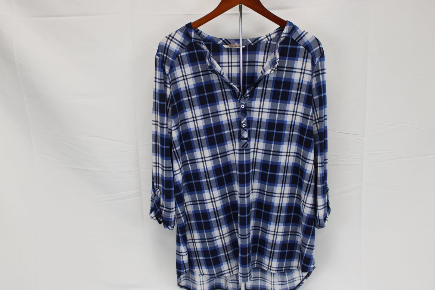 Nygard v-neck long sleeve flannel shirt, Women's XL