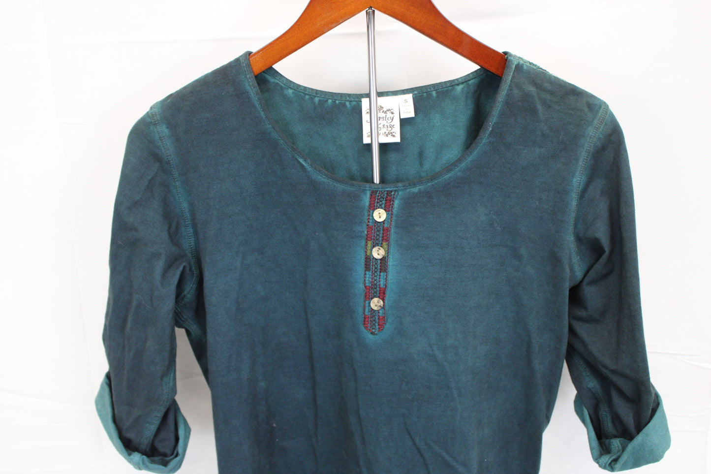 Parsley & Sage 1/2 sleeve faux down blouse, Women's S