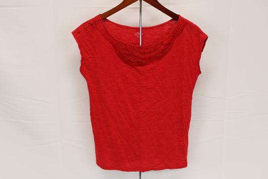 Ann Taylor Loft sleeveless cotton top, red, Women's S