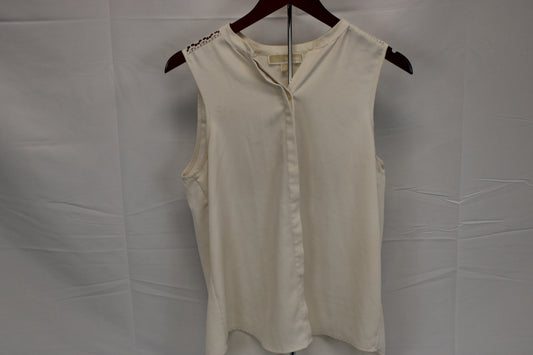 Michael Kors sleeveless button down blouse, cream, Women's M