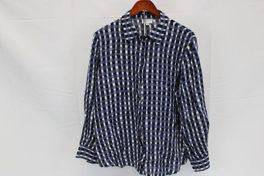 J'Envie long sleeve button down checkered blouse, Women's 14