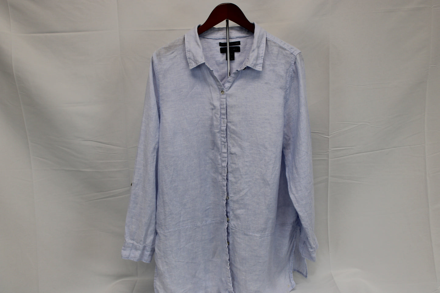Tahari extra long linen button down blouse, Women's XL