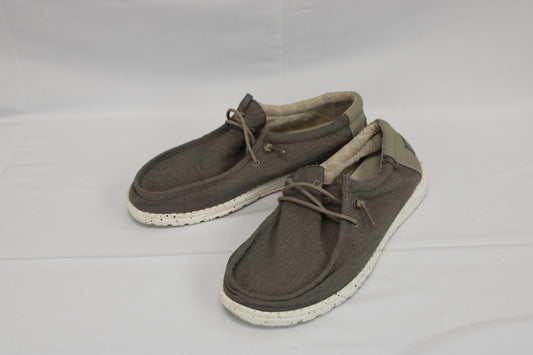 Hey Dude Wally canvas slip on, taupe, Men's 11