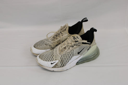 Nike Air Max 270 training shoe, white/blk, Women's 8