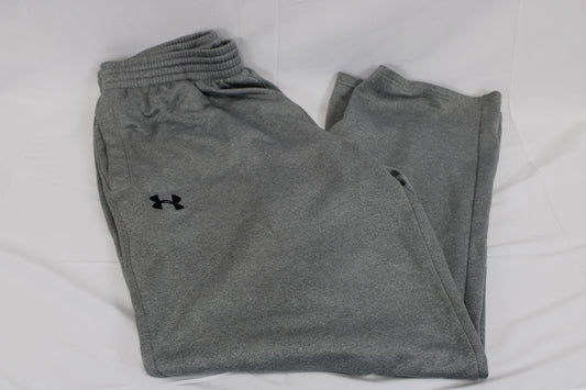 Under Armour fleece lined polyester sweat pants, gray, Men's XL