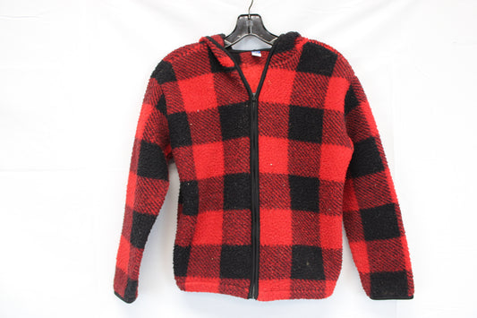 Old Navy plaid fleece full zip jacket, Youth 10-12