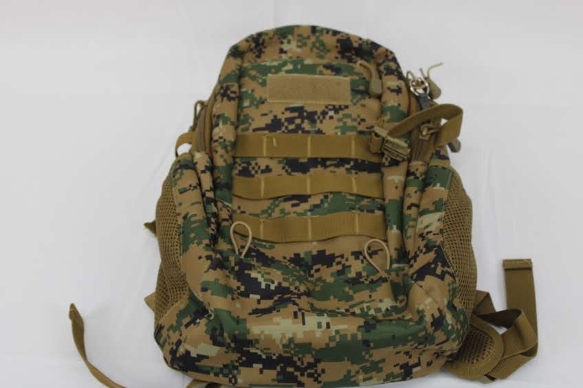 Camouflage nylon medium sized backpack