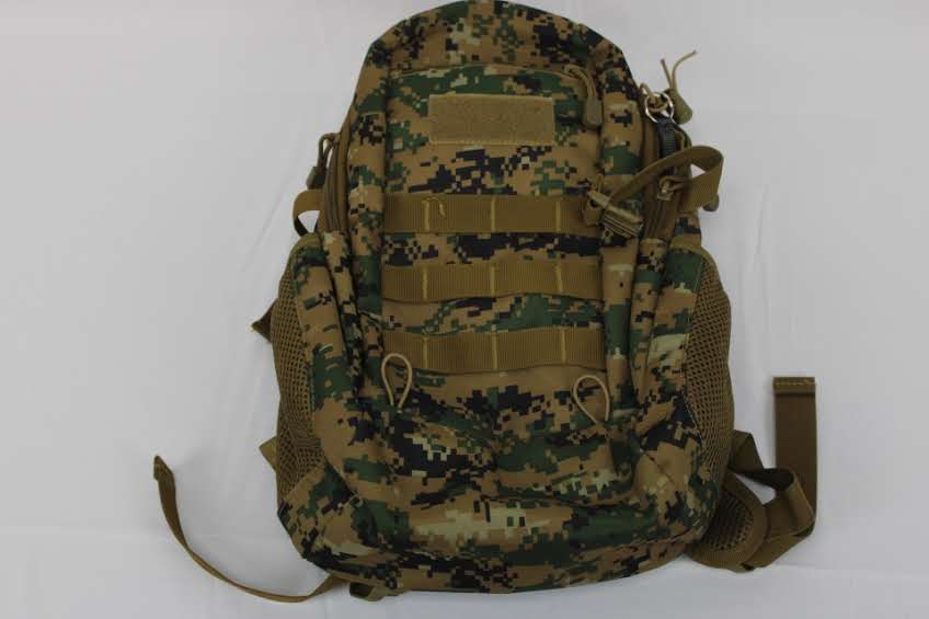 Camouflage nylon medium sized backpack