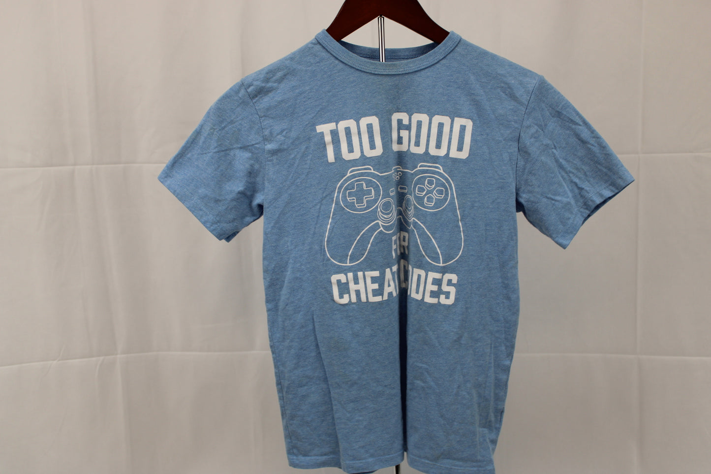 Place Too Good For Cheat Codes cotton t-shirt, Blue, Youth L