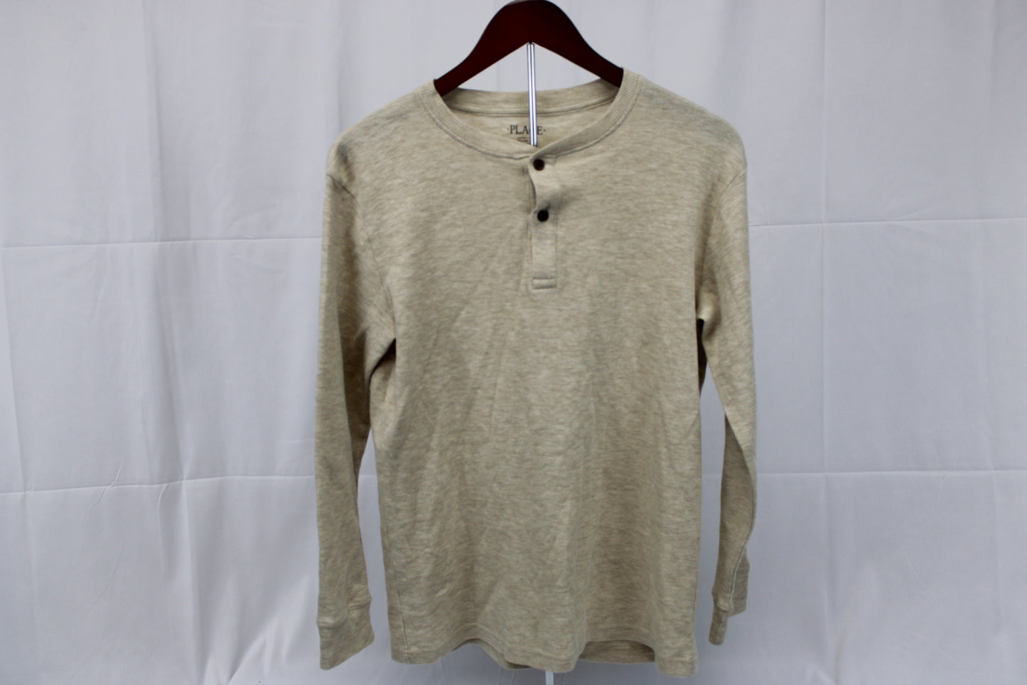 Place long sleeve thermal henley, beige, Boy's XL