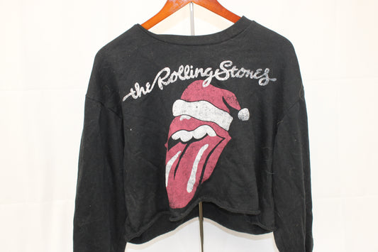 Rolling Stones vintage inspired crop sweatshirt, Women's XL