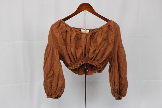 Universal Thread crop linen blouse, Women's S