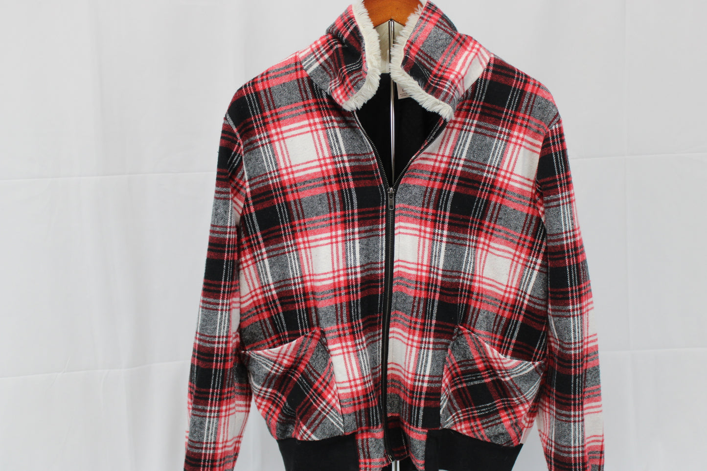 Knox Rose fleece lined zip up flannel jacket, Women's L