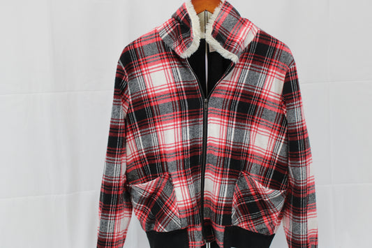 Knox Rose fleece lined zip up flannel jacket, Women's L