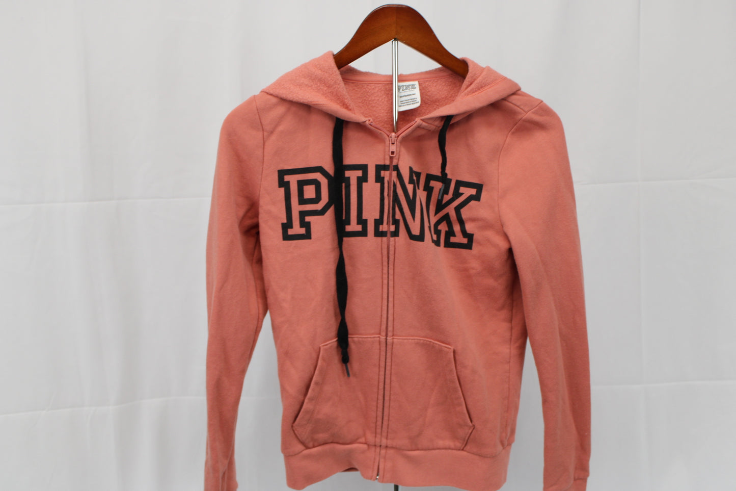 Pink fleece lined hooded sweatshirt, Women's XS