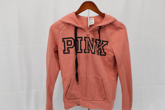Pink fleece lined hooded sweatshirt, Women's XS