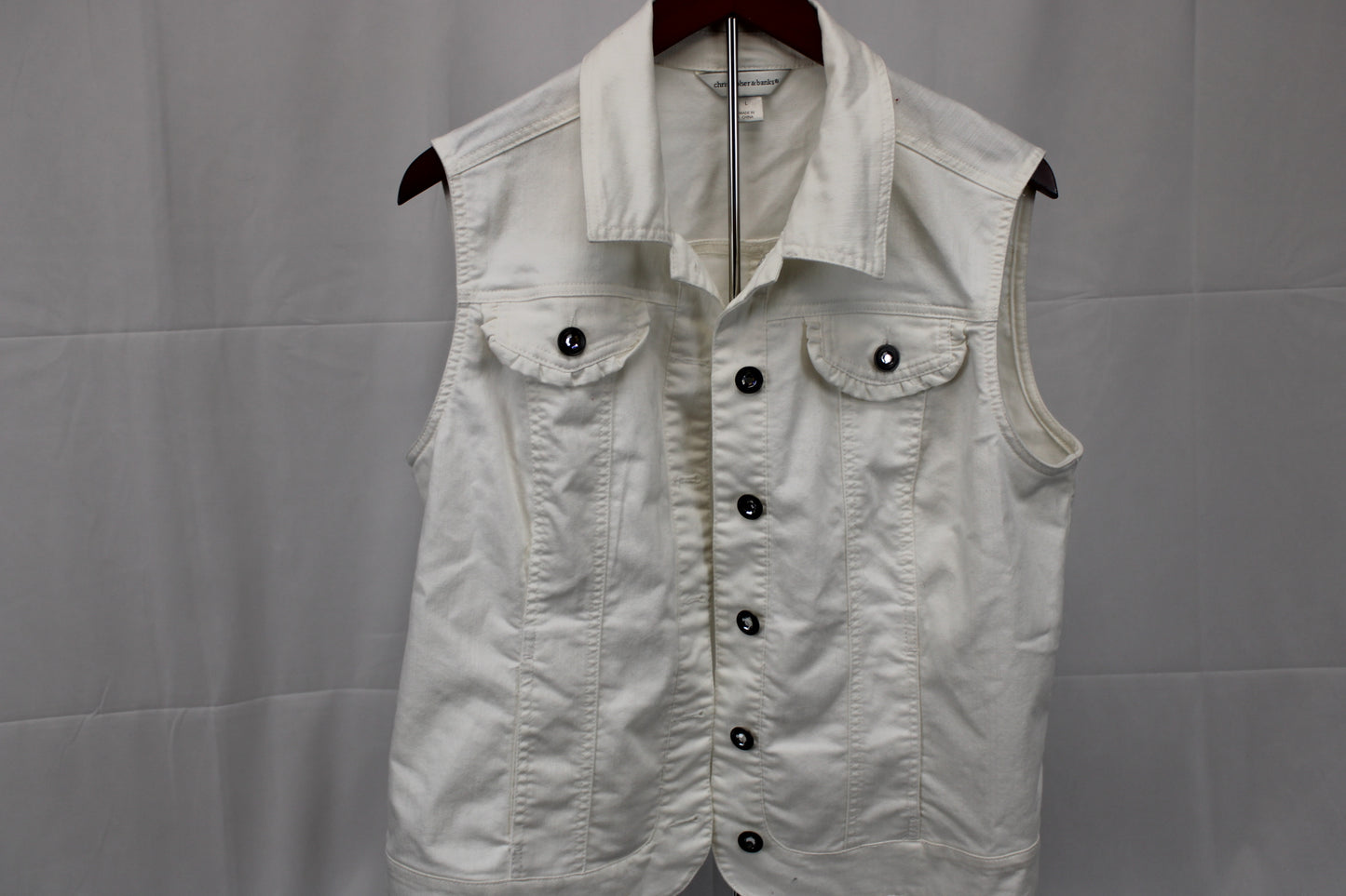 Christopher & Banks 5 button denim vest, Women's L