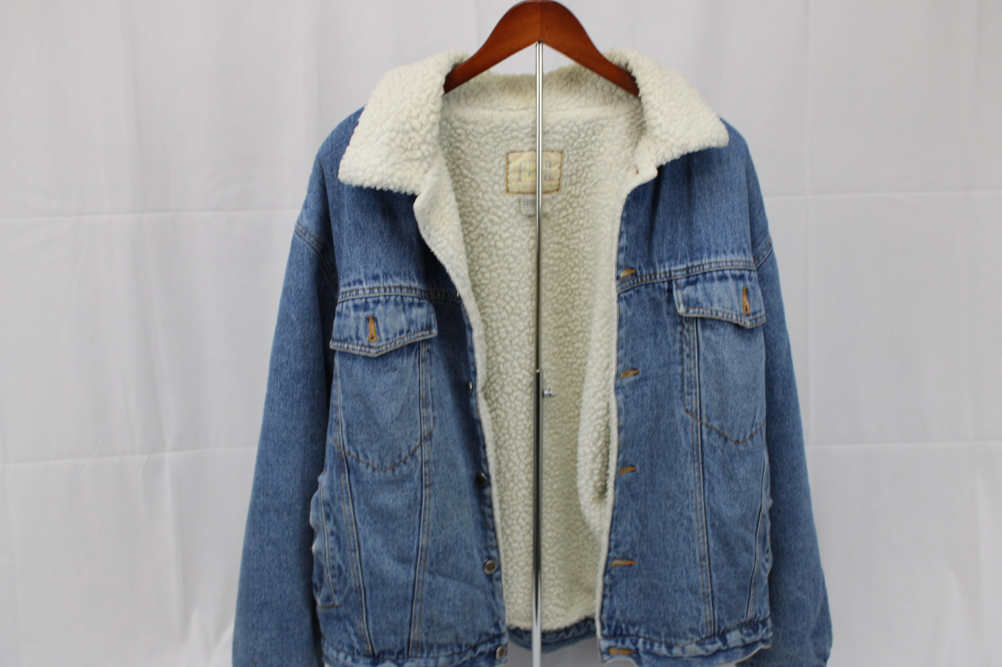 Faded Glory wool lined classic denim jacket, Men's L