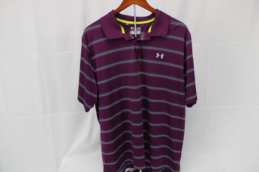 Under Armour Heatgear moisture wicking polyester golf polo, Men's XL