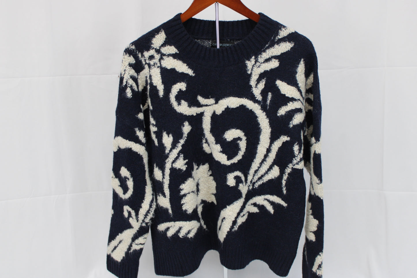 Cynthia Rowley heavy spun woven floral sweater, Women's M