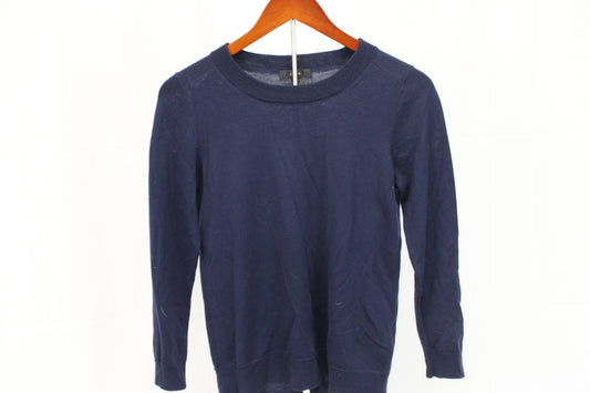 J. Crew cotton crew neck sweater, navy, Women's S