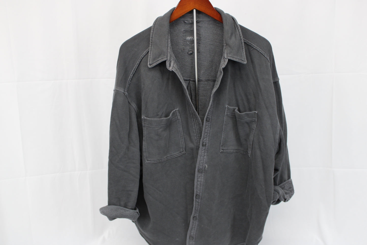 Aerie lined long sleeve button down shirt, Women's L