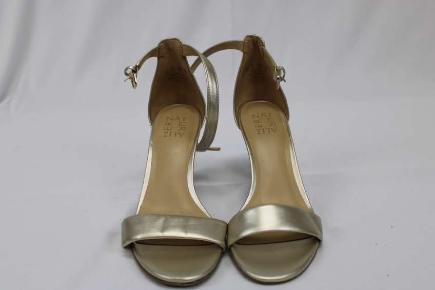 Naturalizer Leah metallic taupe stiletto sandal, Women's 8