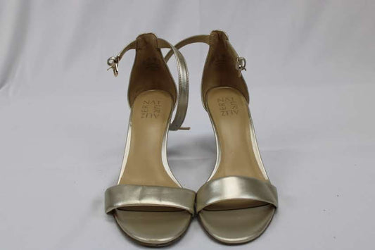 Naturalizer Leah metallic taupe stiletto sandal, Women's 8