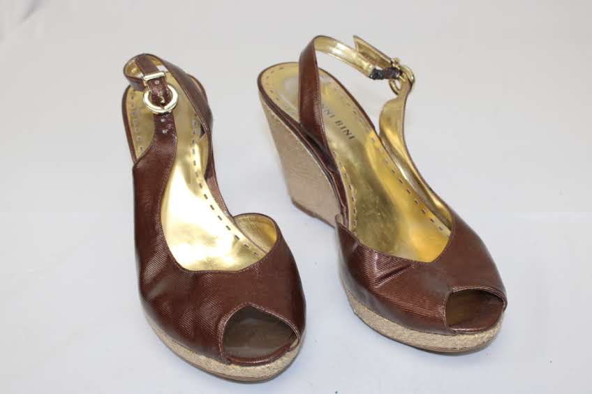 Gianni Bini slingback peep toe wedge dress heel, Women's 7.5