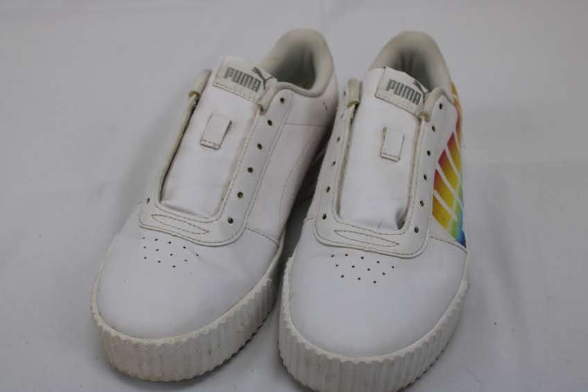 Puma Carina rainbow gradient, no laces, Youth 6.5