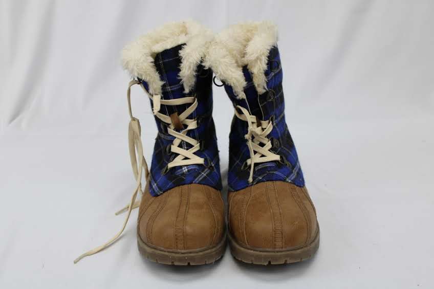 Synthetic leather fleece lined snow boot, Women's 8.5