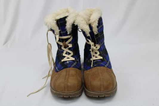 Synthetic leather fleece lined snow boot, Women's 8.5