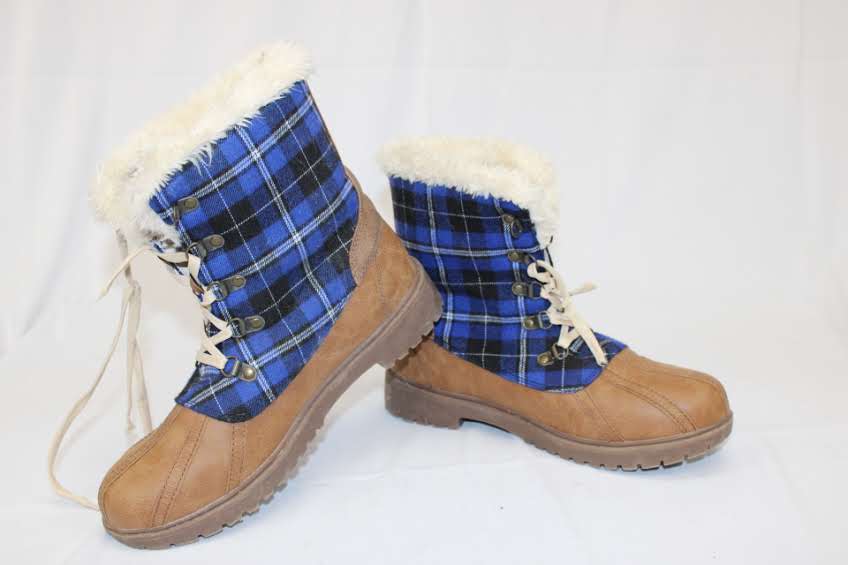 Synthetic leather fleece lined snow boot, Women's 8.5