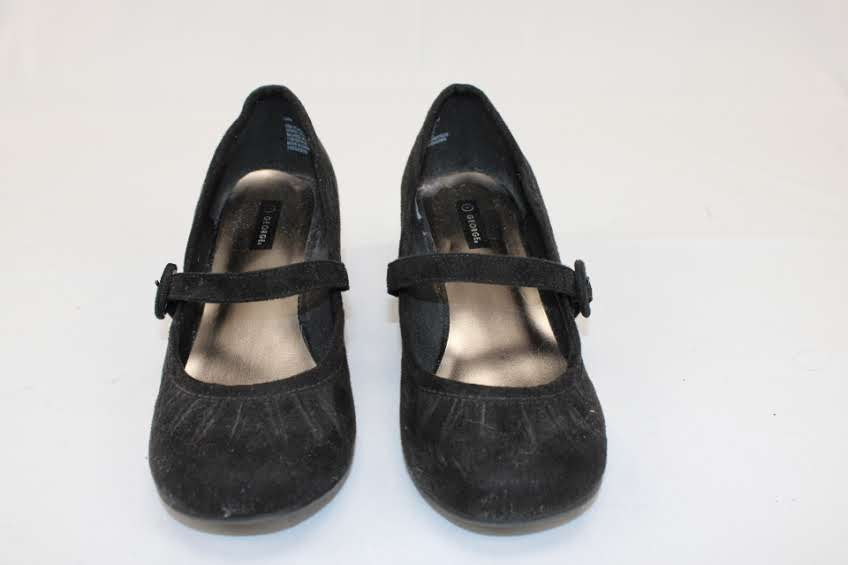 George black suede wedge heel, Women's 8