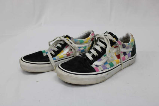 Vans classic low sneaker rainbow checkered, Women's 7