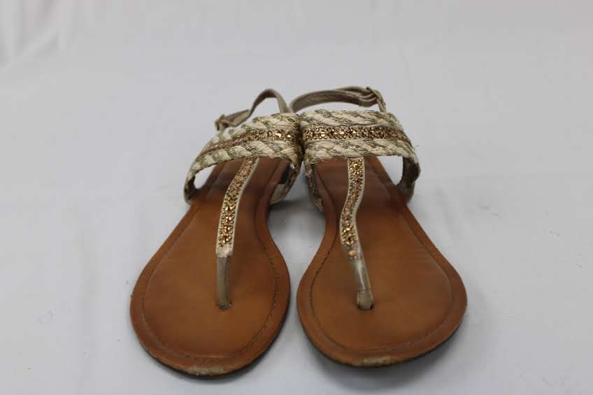 Women's metallic roman sandal, Women's 8.5