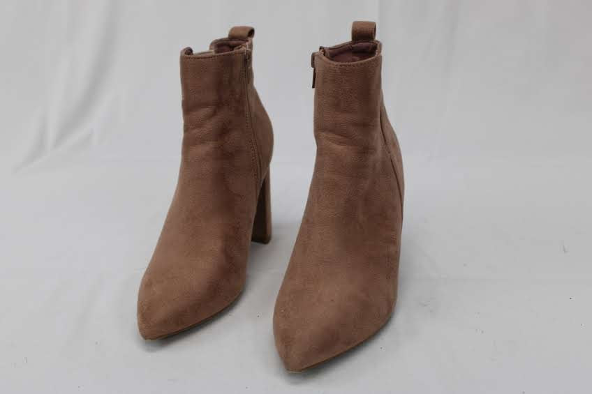 Allegra K heeled zip up ankle boot, blush, Women's 7