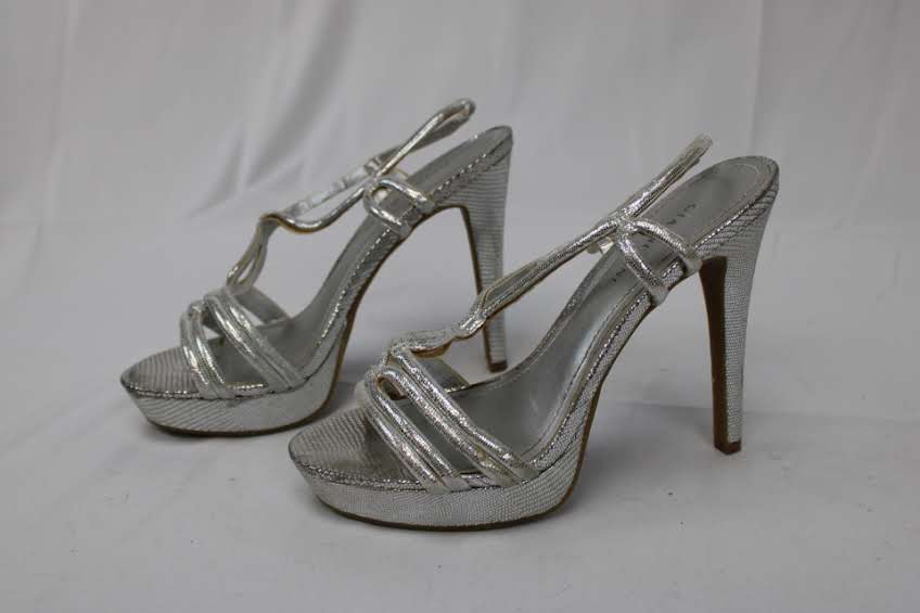 Gianni Bini stiletto platform sandal, silver, Women's 8.5