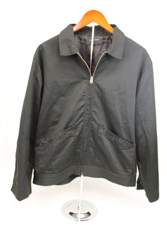 Black Scale full zip lined denim jacket, Men's M