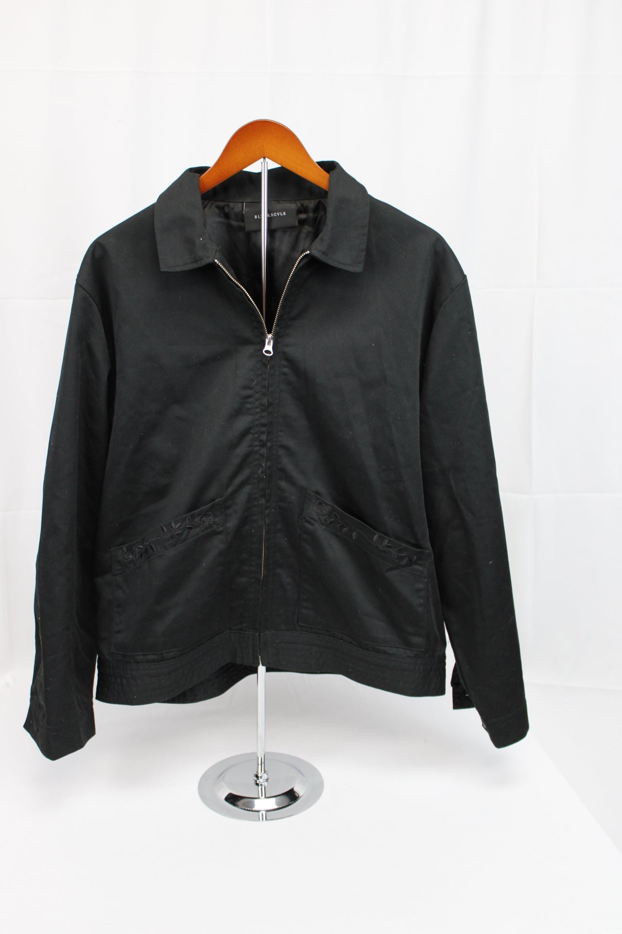 Black Scale full zip lined denim jacket, Men's M