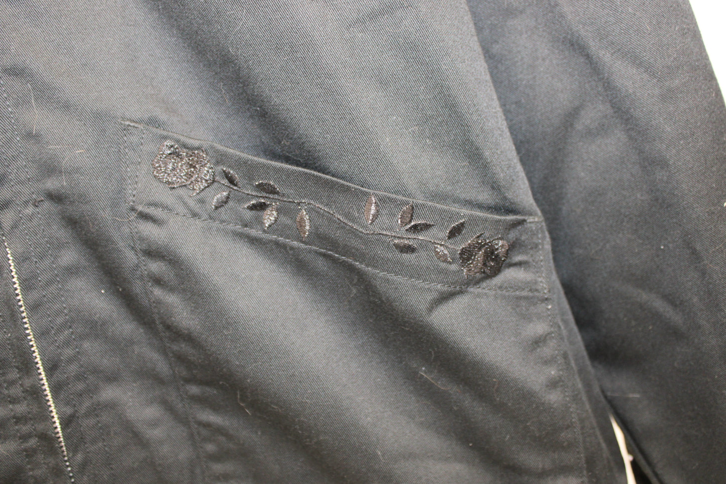Black Scale full zip lined denim jacket, Men's M