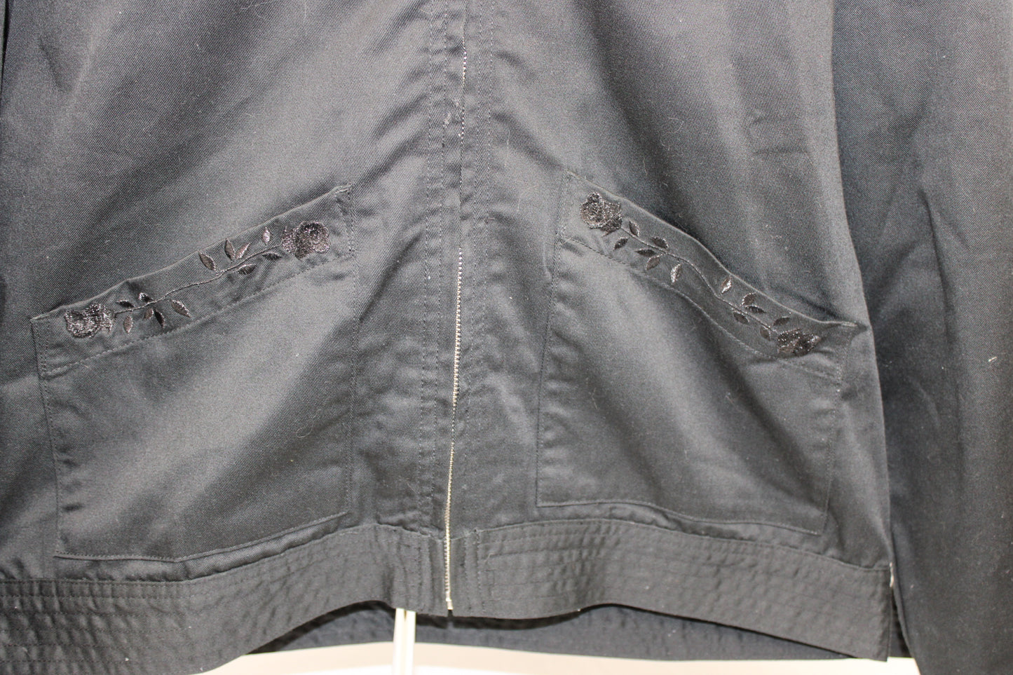 Black Scale full zip lined denim jacket, Men's M