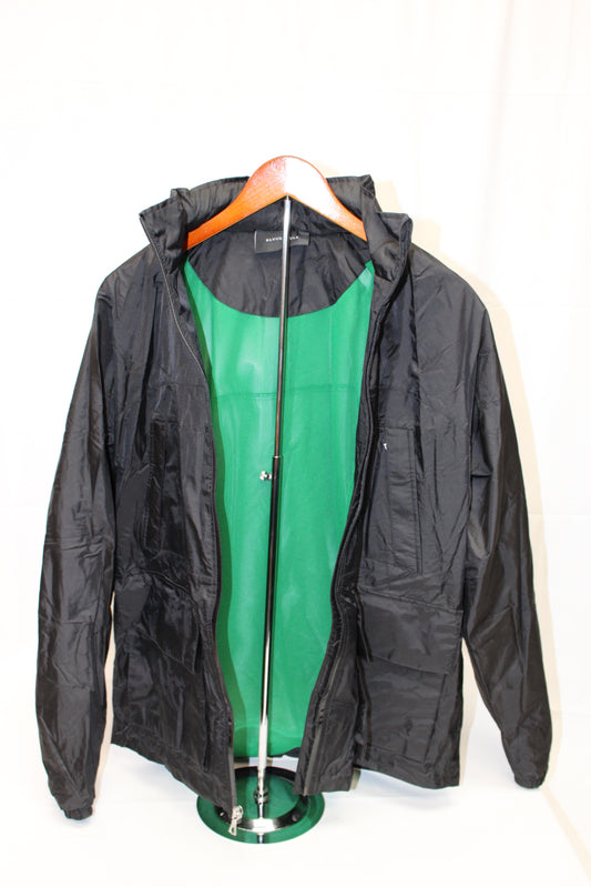 Black Scale nylon water resistant windbreaker, Men's M